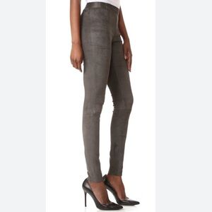 Alice + Olivia Lamb Leather Pants in Charcoal